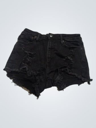 Aeropostale Schwarze Zerrissene Denim-Shorts