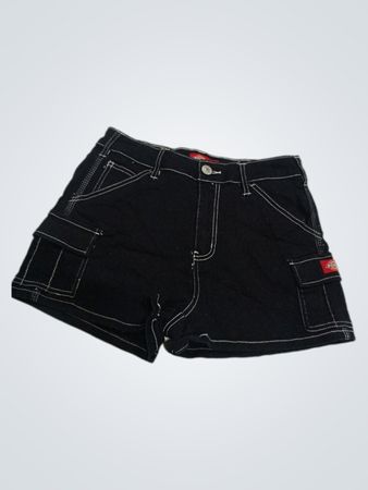 Dickies schwarze Cargo-Shorts mit weißer Naht