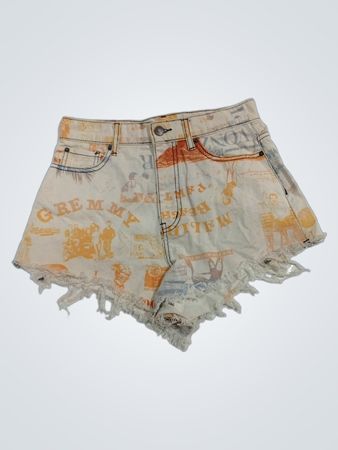 BDG Graphic Print Denim Shorts