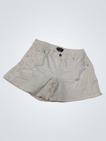 Bebe White Distressed Denim Shorts
