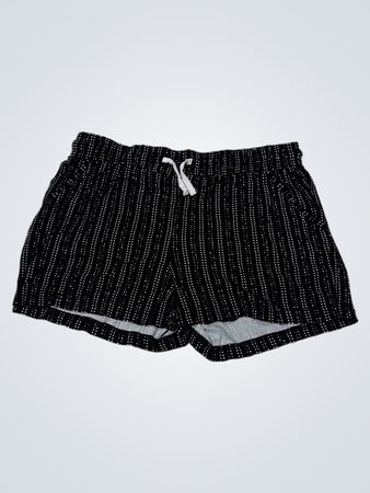 9TH AVENUE Damen Schwarz Weiß Gestreifte Shorts mit Kordelzug