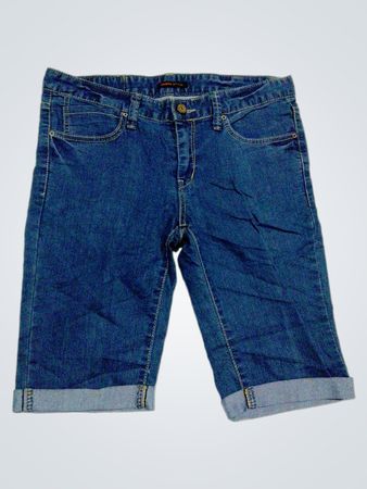 OMBRE STYLE Damen Blaue Denim Capri Jeans