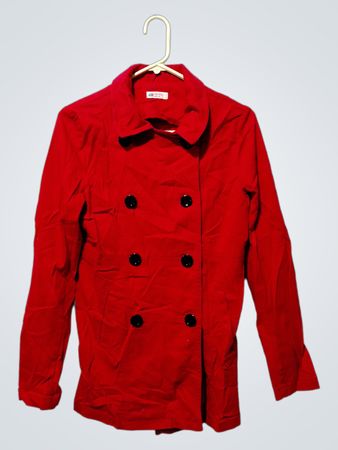 H&M Red Double-Breasted Jacket
