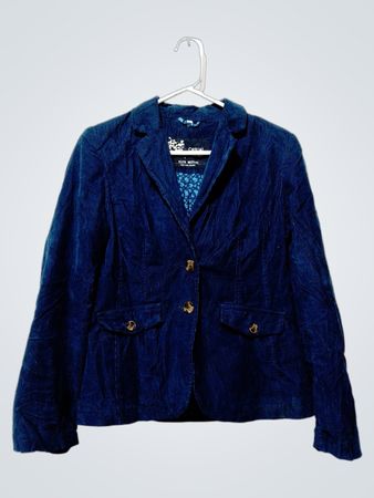Bluz Motion Casual Wear Navy Blue Corduroy Blazer