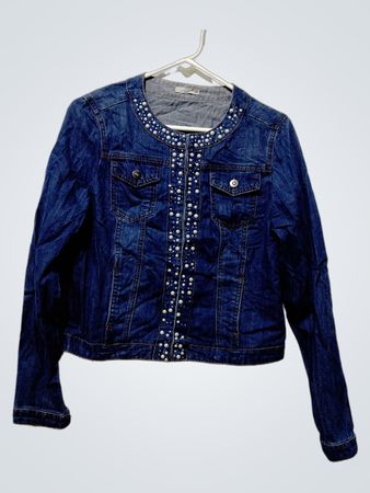 Laura Scott Collection Women's Embellished Denim Jacket