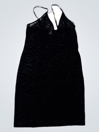 Robe Mini imprimé zèbre en velours noir BOZZOLO