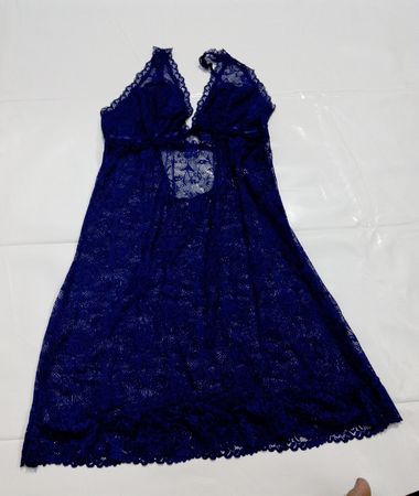 Blauer Spitzenbabydoll