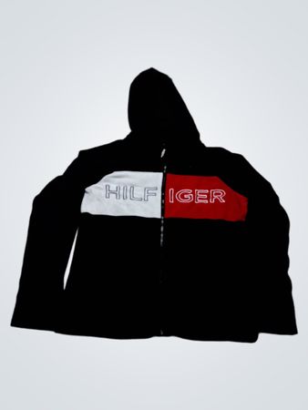 Pull à capuche zippé noir Tommy Hilfiger