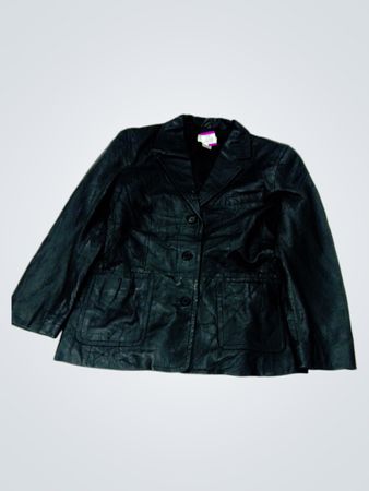 Style & Co. Collection Petite Genuine Leather Jacket