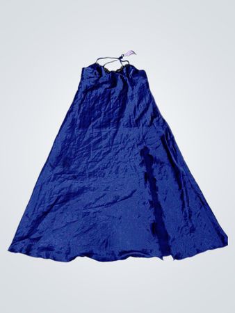 Navy Blau Satin Slip Dress