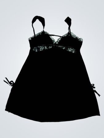 Babydoll mit schwarzer Spitzenkante