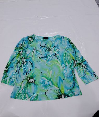 Brittany Blake Damen Blau Grün Blumenmuster Oberteil
