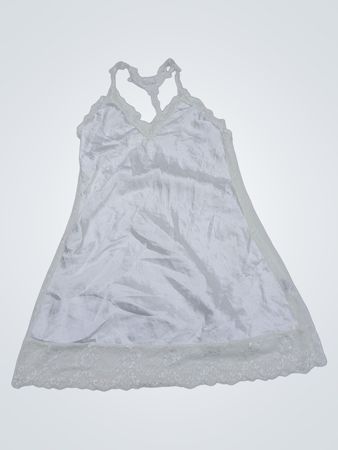 AvidRove Weißes Spitzenbesatz Slip-Kleid
