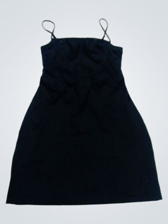 Schwarzes Spaghetti-Trägerkleid