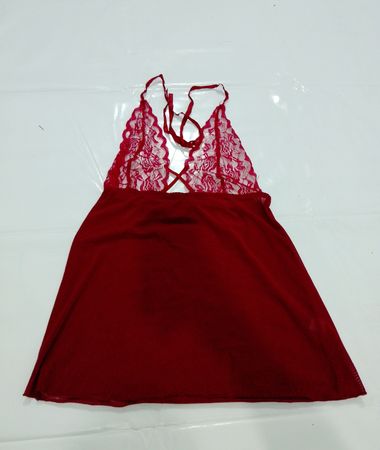 Rotes Spitzen-Babydoll-Nachtkleid