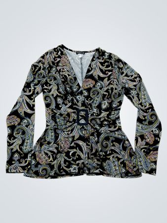 VENUS Paisley Druck Gürtel Peplum Bluse