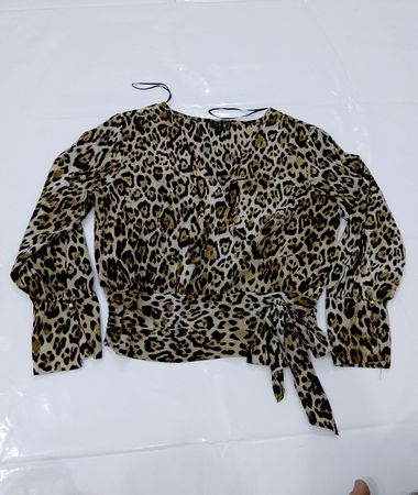 OLM Leopardprint Wickelbluse