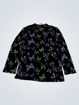 No Boundaries Butterfly Print Langarm-Top