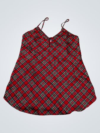 Vassarette Damen Rotes Karierter Nachthemd