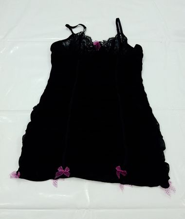 Jezebel Black Lace Trimmed Camisole with Pink Bows