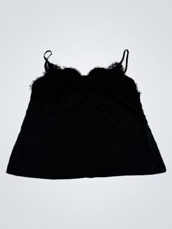 Homebodii Schwarzes Spitzenbesatz-Cami-Top