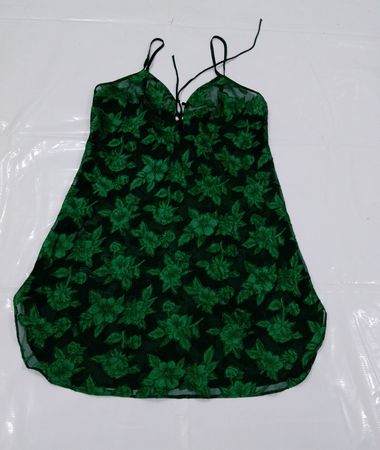 Secret Treasures Mujeres Chica 100% Polyester Grünes Blumen-Nachtkleid