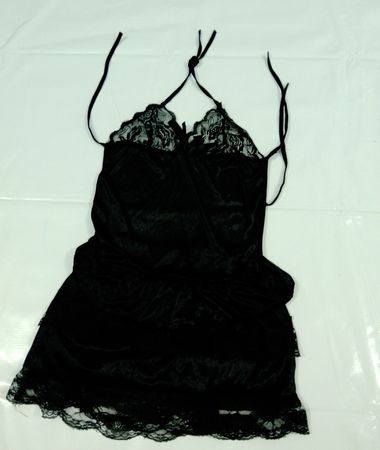 Babydoll mit schwarzer Spitzenborte