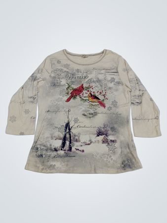 studio gem q winter birds langärmliges Shirt