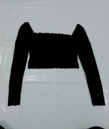 Guess Schwarzes Spitzen-Crop-Top
