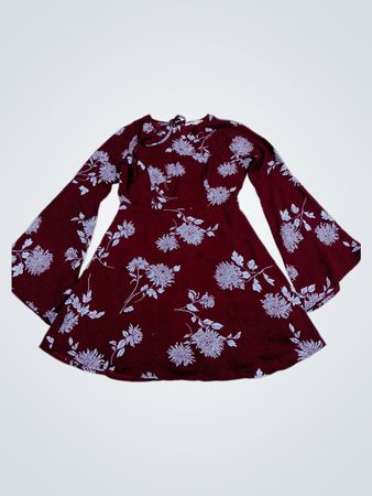 Forever 21 Blumendruck Glockenärmel Mini Kleid