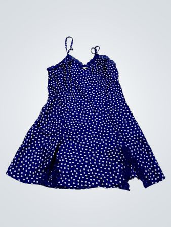 MAGGIE LAWRENCE Blaues Polka Dot Slip Dress