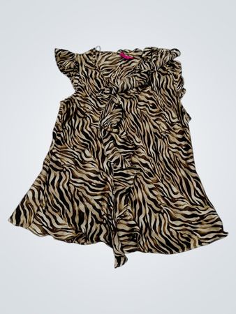 Sunny Leigh Zebra Print Ruffle Top