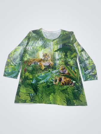 Serengeti Tiger Dschungel-Print Langarmhemd