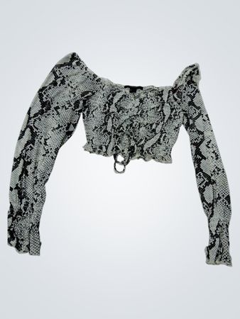 Forever 21 Schlange Druck Gepunktete Lange Ärmel Oberteil