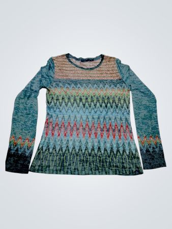 Prana Damen Langarm-Oberteil mit geometrischem Muster