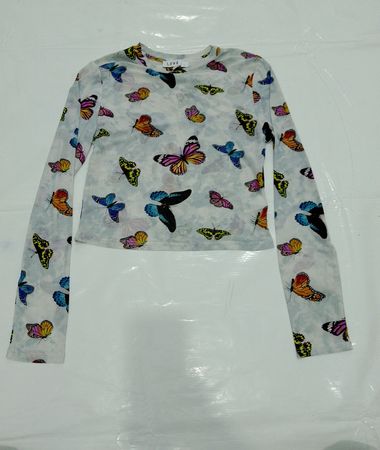 LOVE Schmetterling Druck Langarmtop