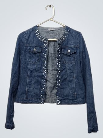 Denimjacke mit Perlen