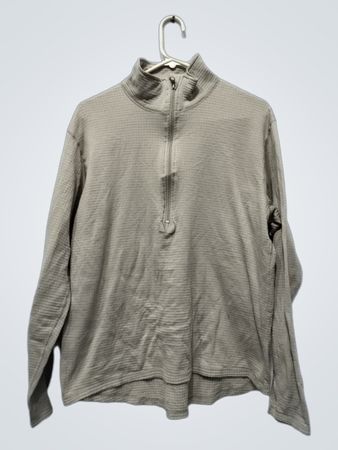 Tan Quarter Zip Langarmshirt