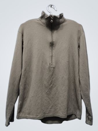 Pull à col zippé 1/4 à manches longues tan