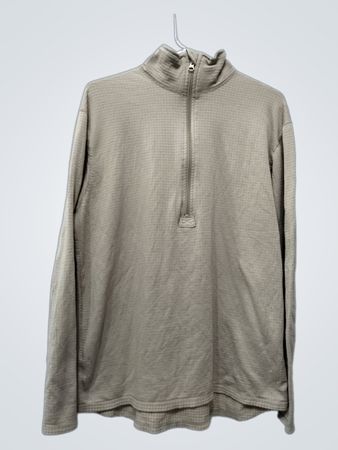 Tan Half Zip Long Sleeve Shirt
