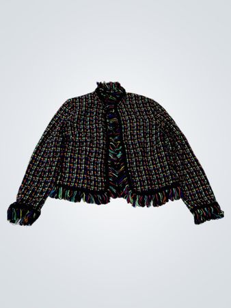 SPENSER JEREMY Damen Tweedjacke mit Fransen