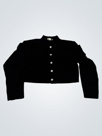 Schwarze kurz geschnittene Jacke mit Knöpfen