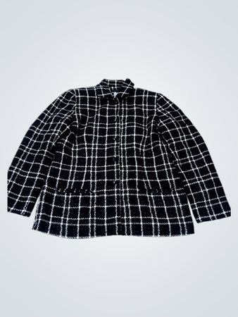 Sag Harbor Damen Schwarz-Weiße Karierte Jacke