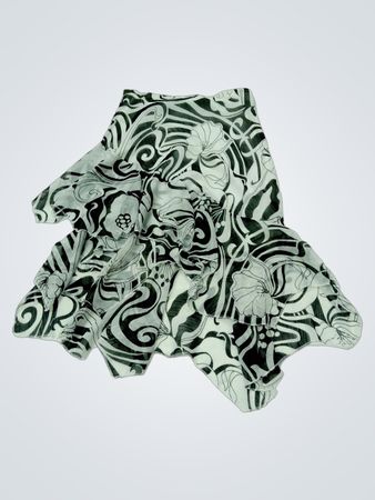 Jupe à volants imprimée florale noire et blanche tendance