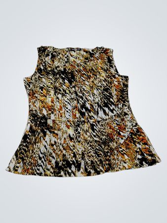 Cable & Gauge Sleeveless Top with Abstract Print