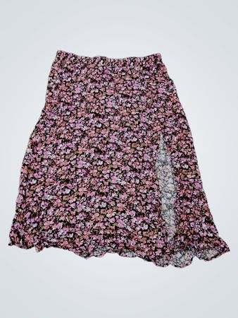 ONLY Floral Print Midi Skirt with Slit