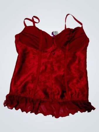 Top corset rouge avec dentelle