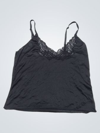 Schwarz Spitzenbesatz-Camisole