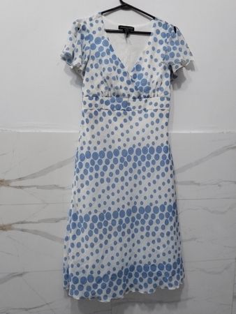 Jonathan Martin Studio Blau-Punktemuster-Kleid