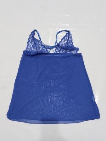 Babydoll mit blauen Spitzenverzierungen